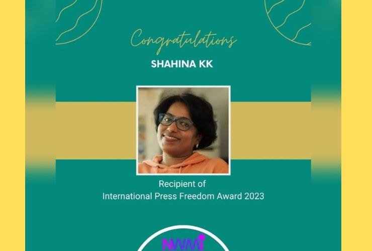 Shahina KK wins International Press Freedom Award 2023